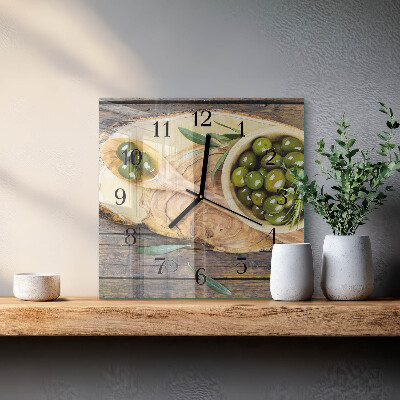 Reloj de vidrio Madera de olivo