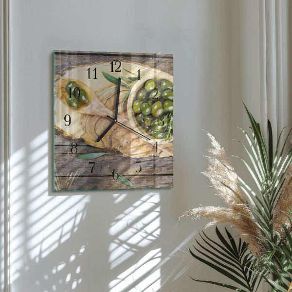 Reloj de vidrio Madera de olivo