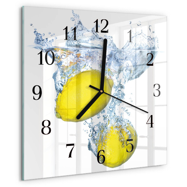 Reloj de vidrio Limones en agua