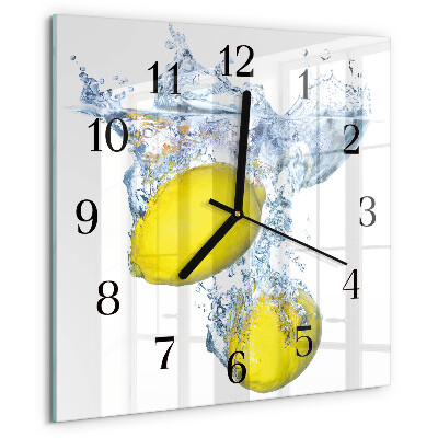 Reloj de vidrio Limones en agua