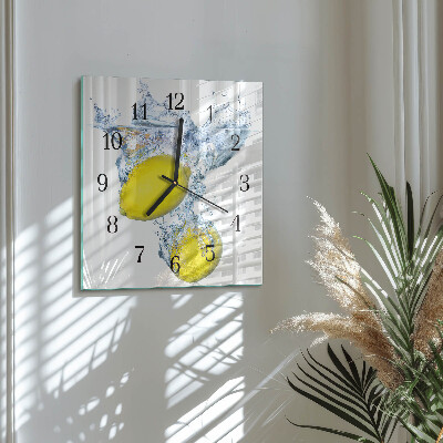 Reloj de vidrio Limones en agua