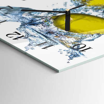 Reloj de vidrio Limones en agua