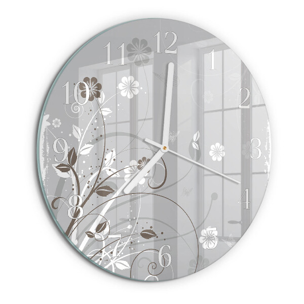 Reloj de pared redondo Flores