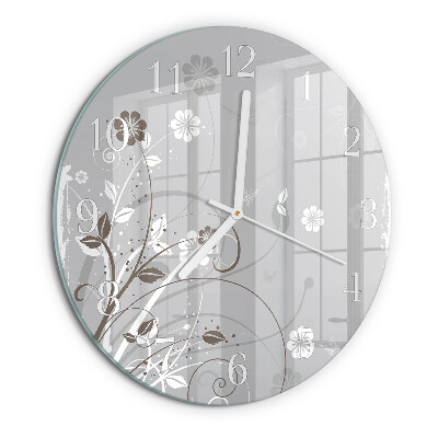 Reloj de pared redondo Flores