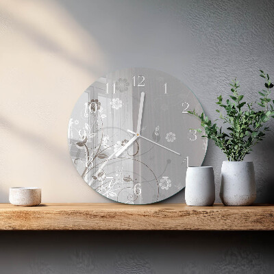 Reloj de pared redondo Flores