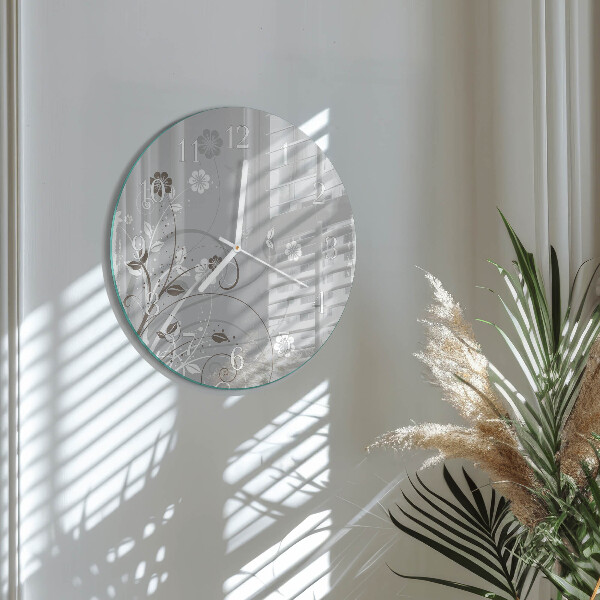 Reloj de pared redondo Flores