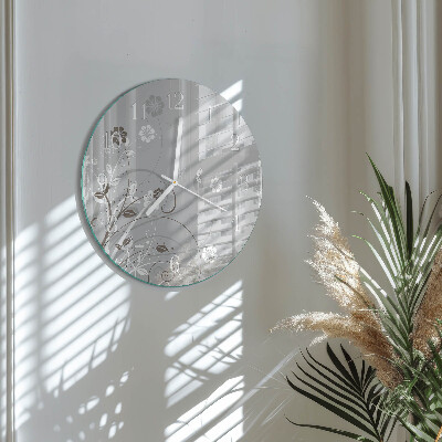 Reloj de pared redondo Flores