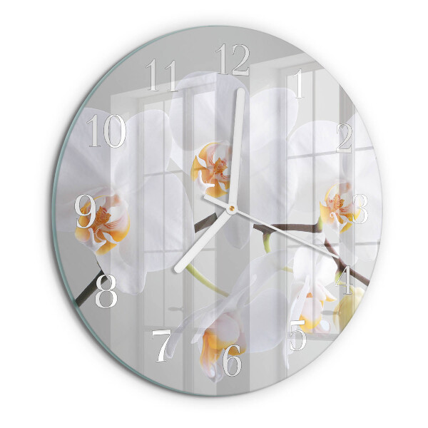 Reloj de pared redondo Orquídea
