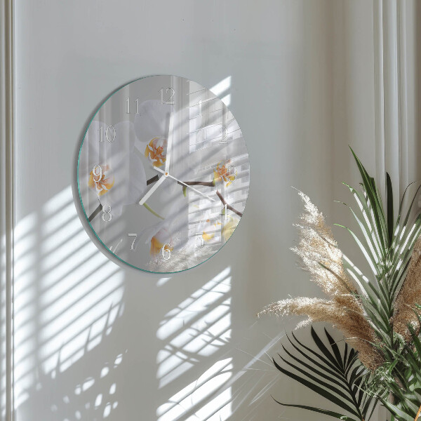 Reloj de pared redondo Orquídea
