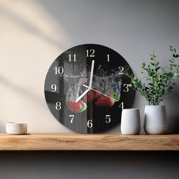 Reloj de pared redondo fresas