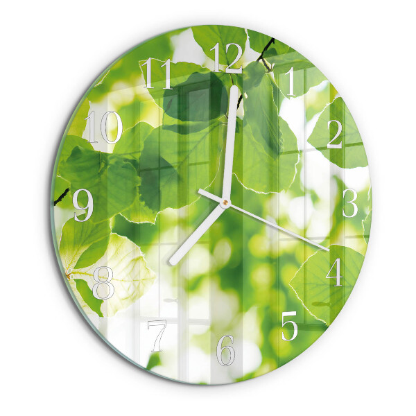 Reloj de pared redondo Hojas