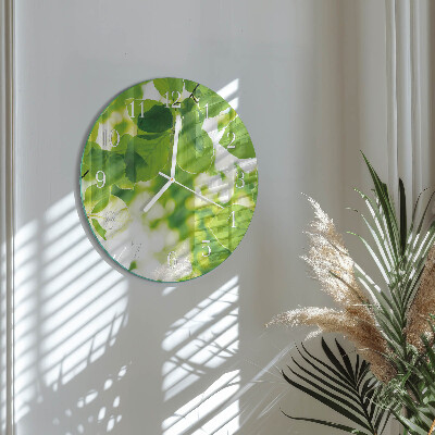 Reloj de pared redondo Hojas