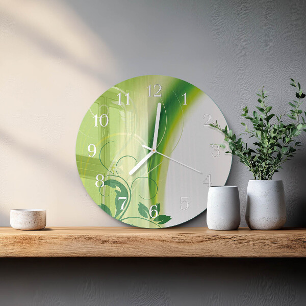 Reloj de pared redondo Patrón de flores