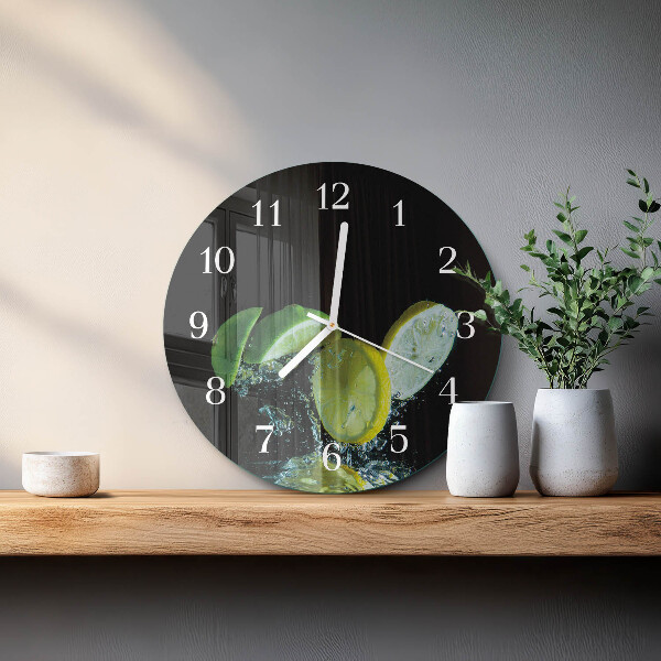Reloj de pared redondo Limón y lima
