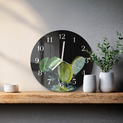 Reloj de pared redondo Limón y lima