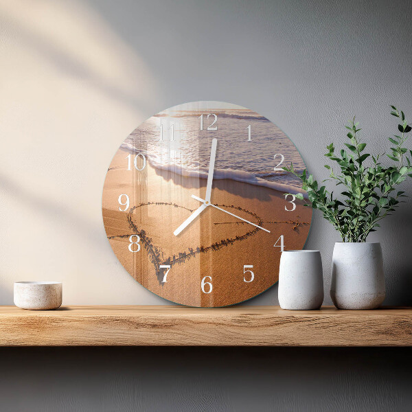 Reloj de pared redondo Corazón de la playa