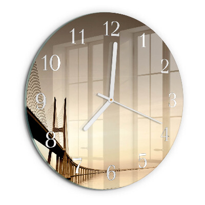 Reloj de pared redondo Puente Sepia