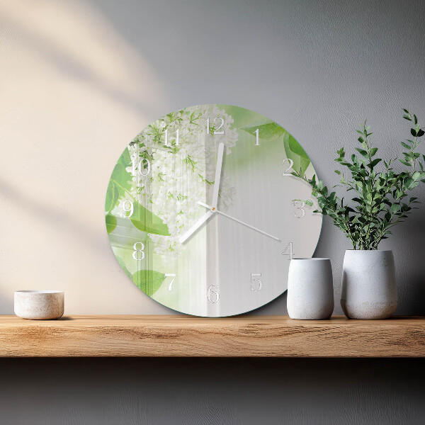 Reloj de pared redondo Hojas