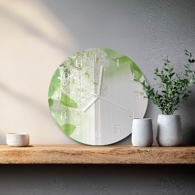 Reloj de pared redondo Hojas
