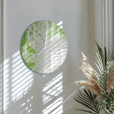 Reloj de pared redondo Hojas