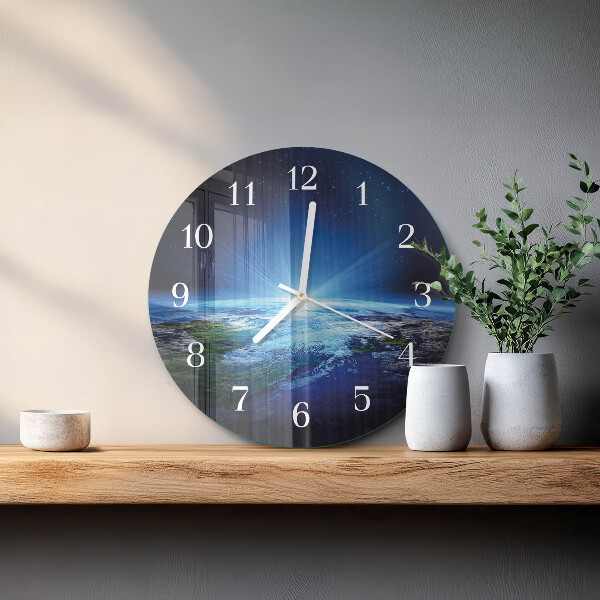 Reloj de pared redondo El universo de la Tierra