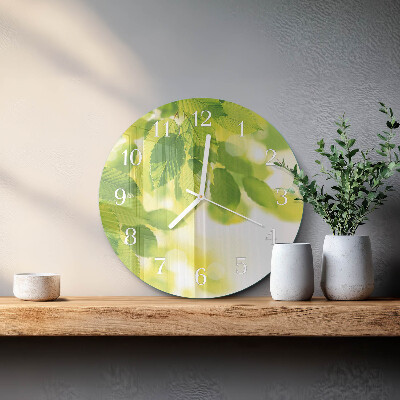 Reloj de pared redondo Hojas