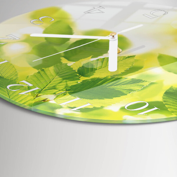 Reloj de pared redondo Hojas