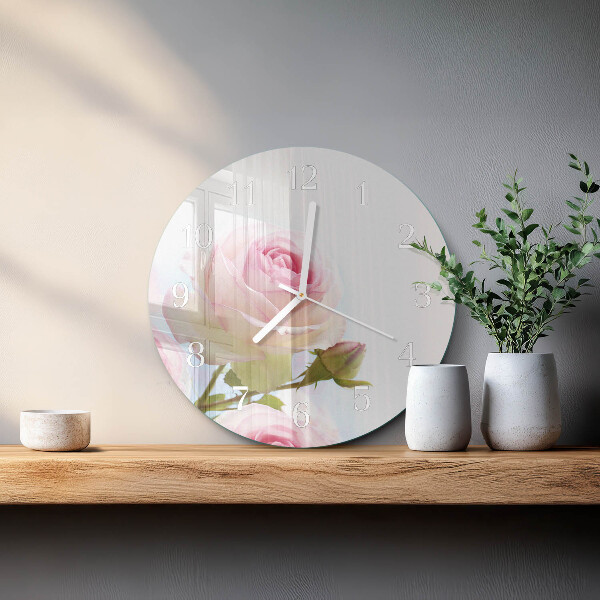 Reloj de pared redondo Rosa