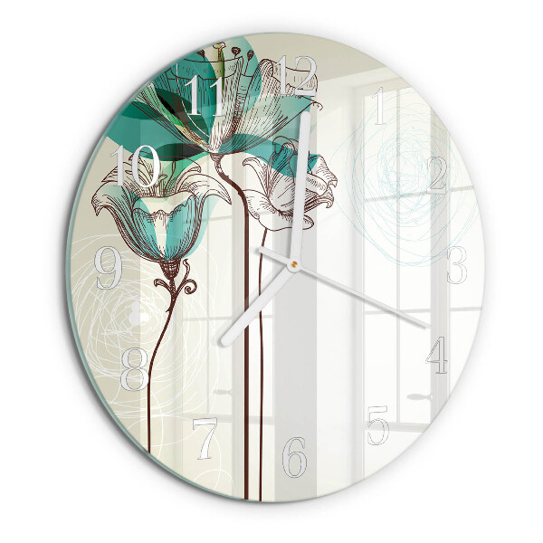 Reloj de pared redondo Flores antiguas