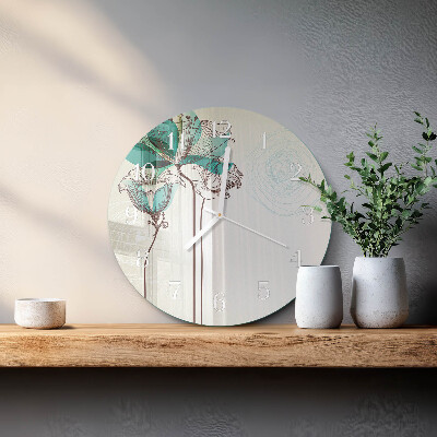Reloj de pared redondo Flores antiguas