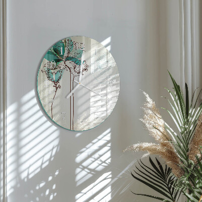 Reloj de pared redondo Flores antiguas