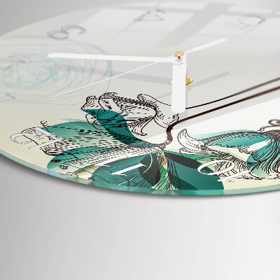 Reloj de pared redondo Flores antiguas