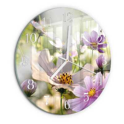 Reloj de pared redondo Flores de cosmos