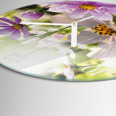 Reloj de pared redondo Flores de cosmos