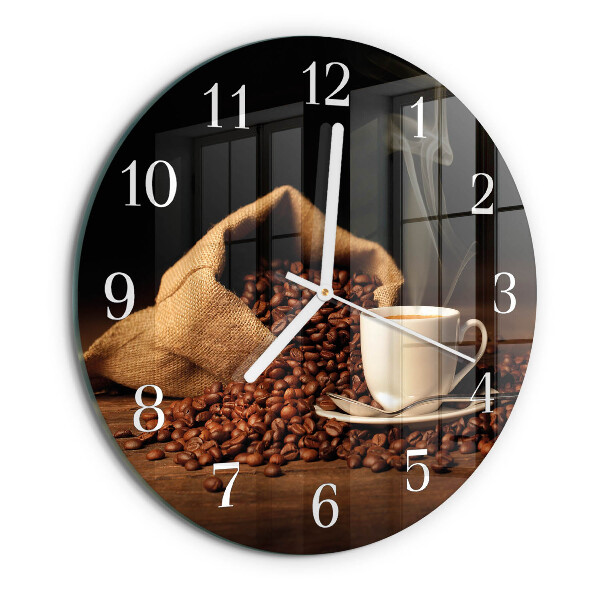 Reloj de pared redondo Granos de café