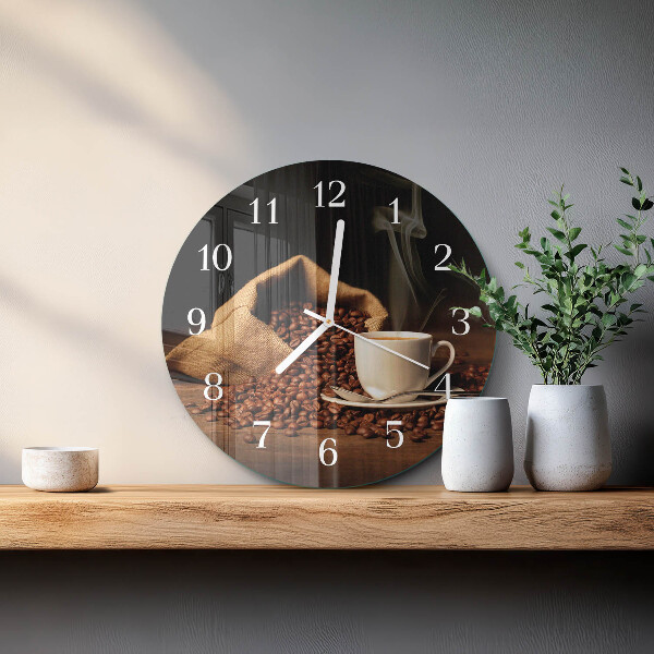 Reloj de pared redondo Granos de café