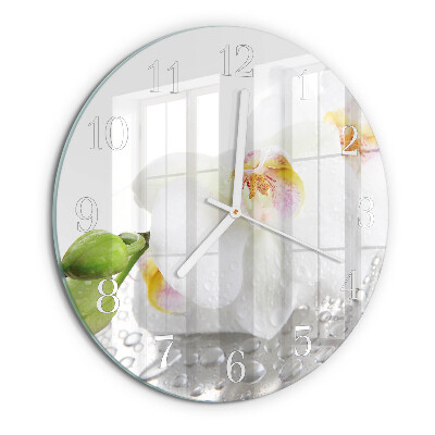 Reloj de pared redondo Orquídea
