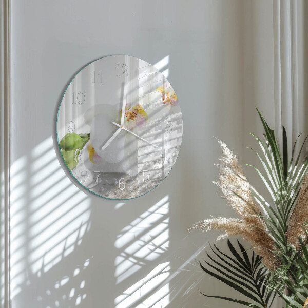 Reloj de pared redondo Orquídea