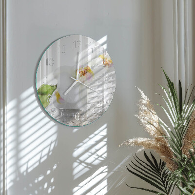 Reloj de pared redondo Orquídea