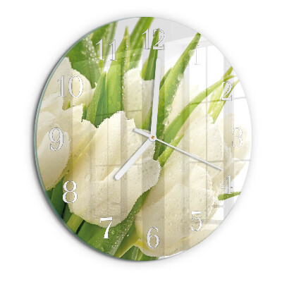 Reloj de pared redondo tulipanes