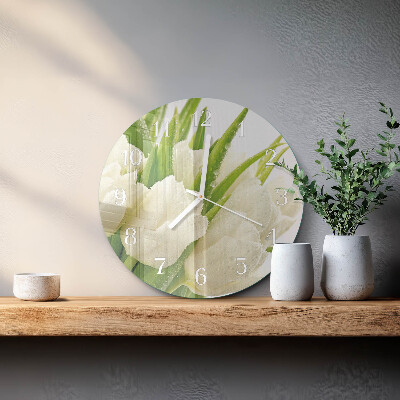 Reloj de pared redondo tulipanes