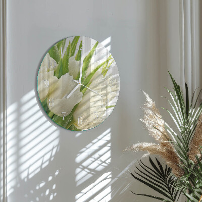 Reloj de pared redondo tulipanes