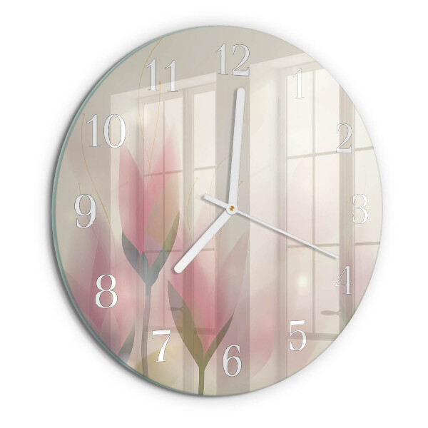 Reloj de pared redondo Flores