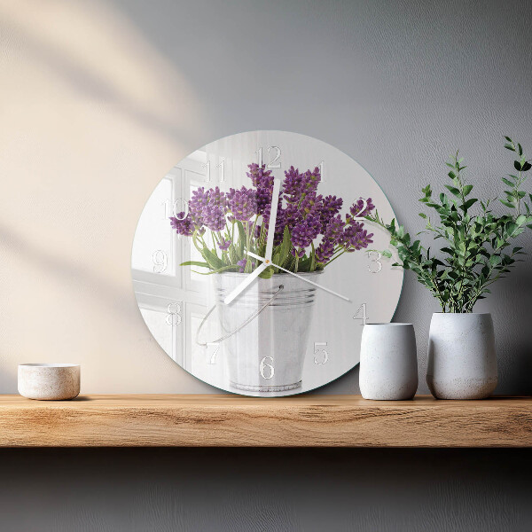 Reloj de pared redondo Lavanda