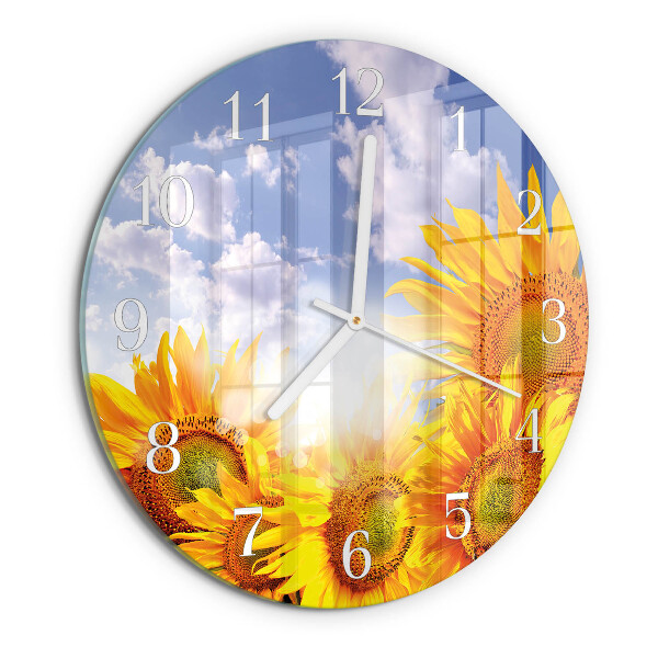 Reloj de pared redondo Girasoles