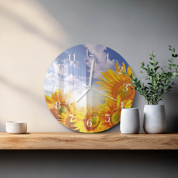Reloj de pared redondo Girasoles