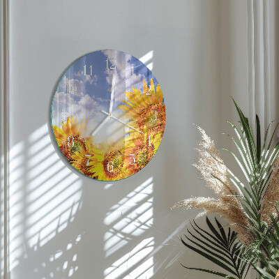 Reloj de pared redondo Girasoles