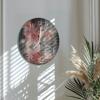 Reloj de pared redondo Orquídea