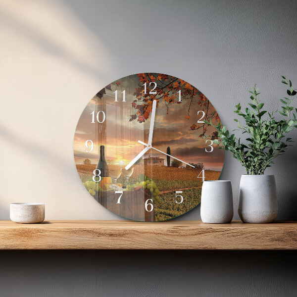 Reloj de pared redondo Vino Naturaleza