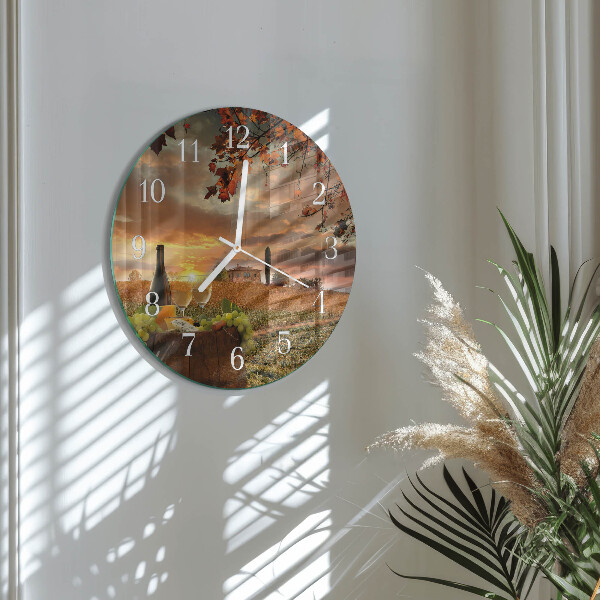 Reloj de pared redondo Vino Naturaleza